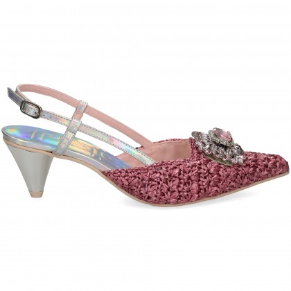 S/TALON APLIQUE RAFIA ROSA ORCHID