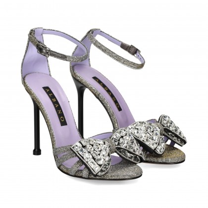 SANDALIA LAZO STRASS GLITER PLATA