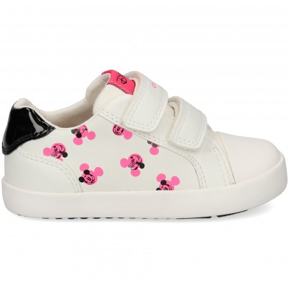 2 VELCROS MINNIE PIEL FUCSIA+BLANCO C1441 WHITE/FLU