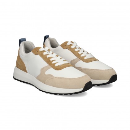 DEPORTIVO ANTE+PIEL BEIGE+BLANCO