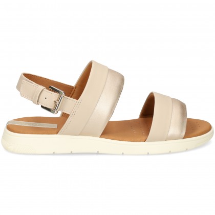SANDALIA 2 TIRAS METAL+PIEL BEIGE C5379 BEIGE/LT 
