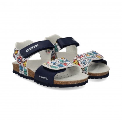 SANDALIA VELCROS AZUL+PRINT