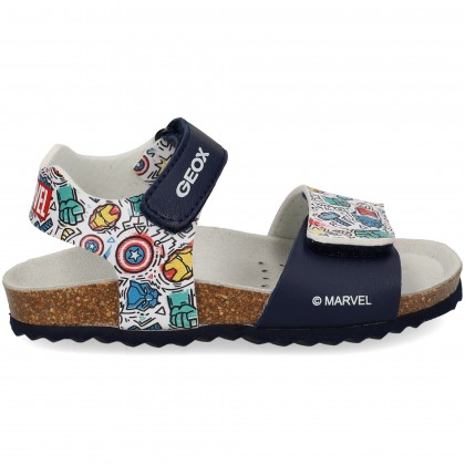 SANDALIA VELCROS AZUL+PRINT C4243 NAVY/MULT