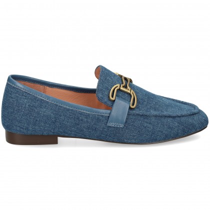 MOCASIN ESLABON TEXTIL JEANS BLU