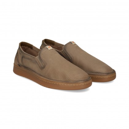 MOCASIN PICADO PIEL MARRON