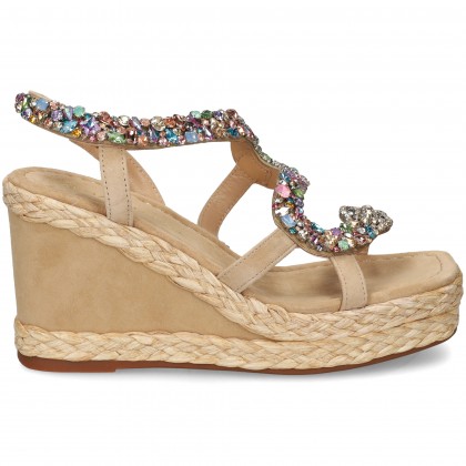 ONDA STRASS MULTI SANDALIA ANTE BEIGE SABBIA