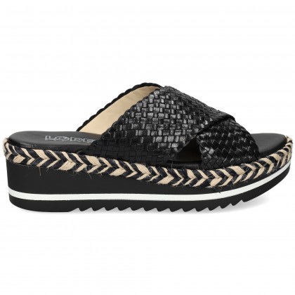 PALA CRUZADA PIEL TRENZADA NEGRO BLACK
