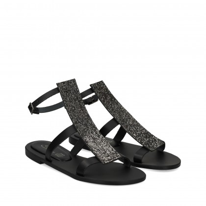 SANDALIA BEBE STRASS NEGRO