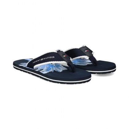 FLIP FLOP TEXTIL PALMERA AZUL