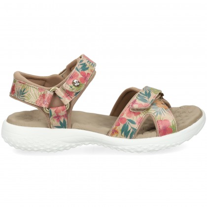 SANDALIA SURFERA FLORES BEIGE B2 CUERDA