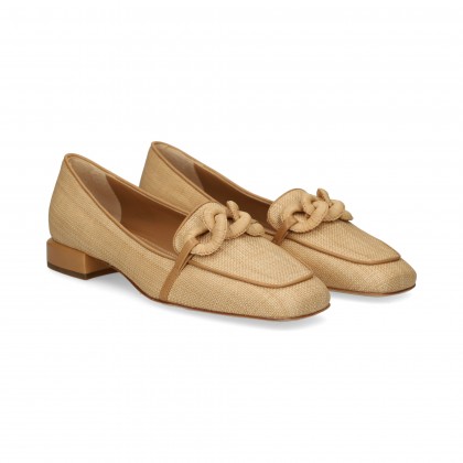 MOCASIN ESALBON RAFIA BEIGE