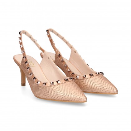 WITHOUT HEEL STUDS ENGRAVED PINK GOLD