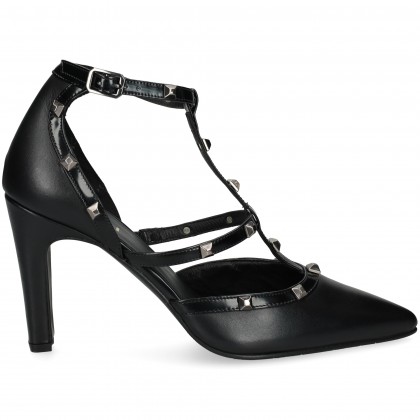 ABIERTO LADOS BEBE TACHAS PIEL NEGRO BLACK