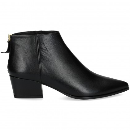 BOTIN CREMALLETA EN TALON PIEL NEGRO NERO