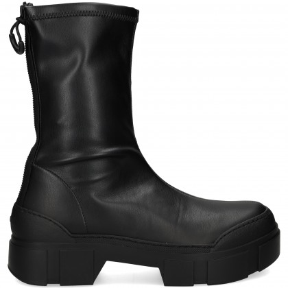 BOTIN CREMALLERA EN TALON PIEL NEGRO 101 PRETO