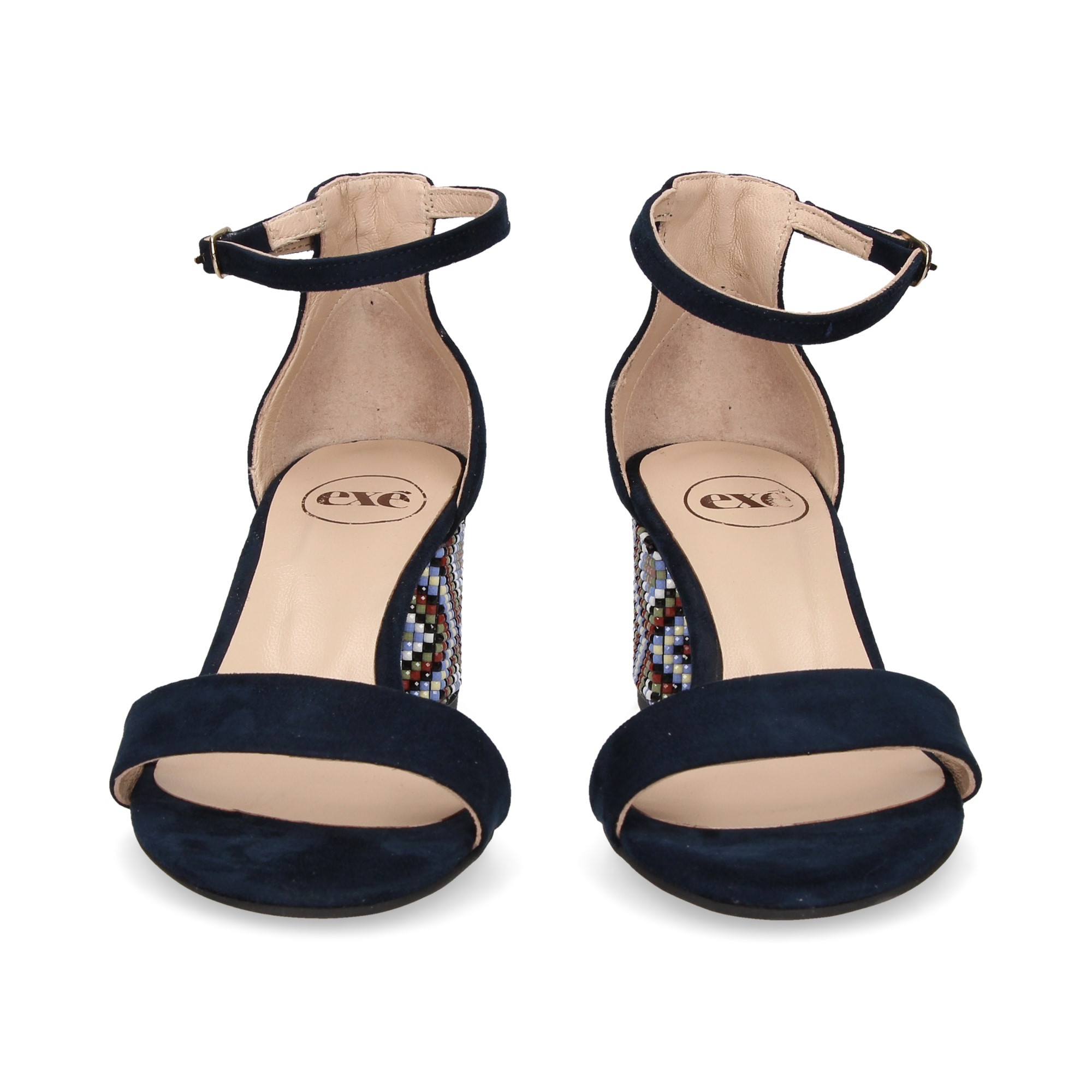 GILDA SANDAL ETHNIC HEEL SUÈDE SUÈDE BLEU