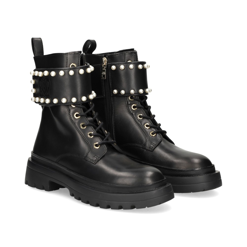 Love Moschino Botines Planos Mujer - Negro Talla 39