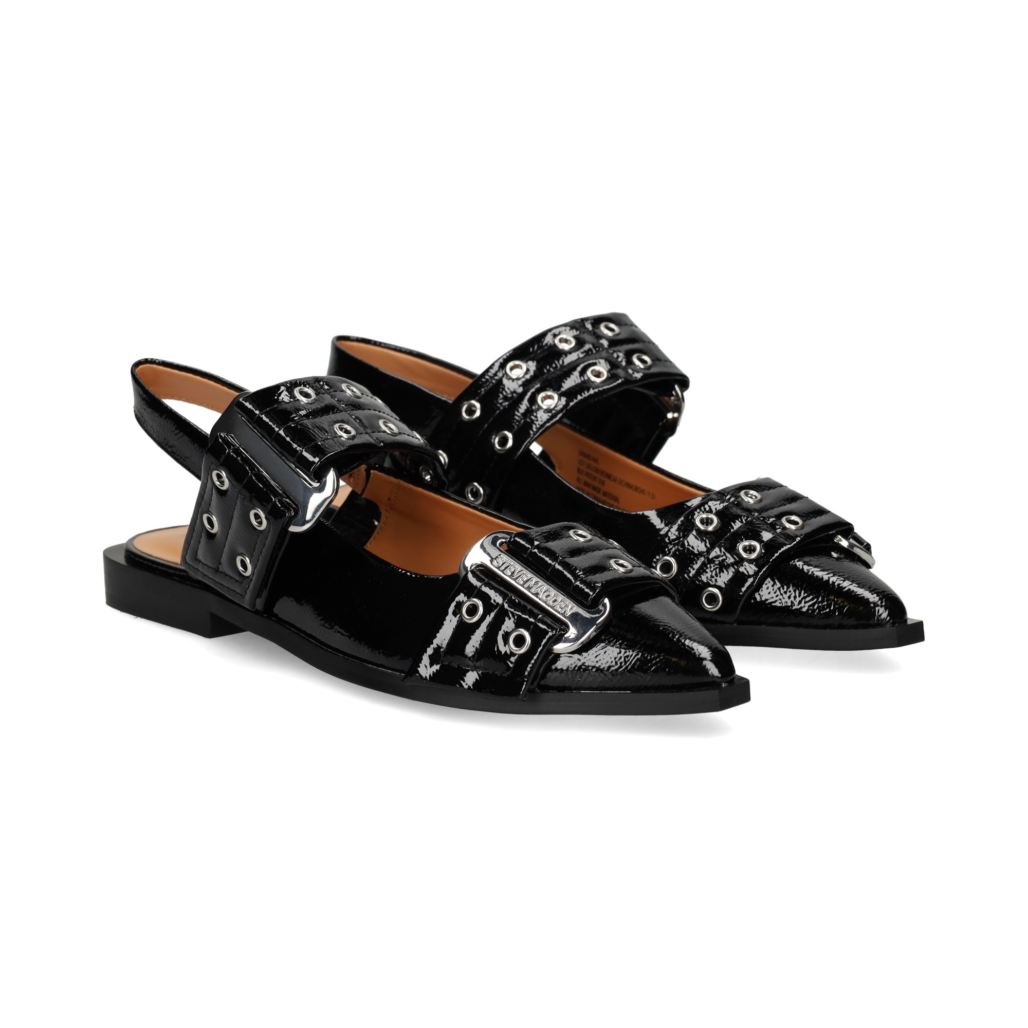 STEVE MADDEN Flache Schuhe fur Frauen GRAND AVE BLACK PATENT