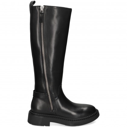 BOTA CREMALLERA DIAGONAL PIEL NEGRO 001 NOIR
