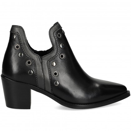 BOTIN COWBOY TACHAS PIEL NEGRO SCHWARZ