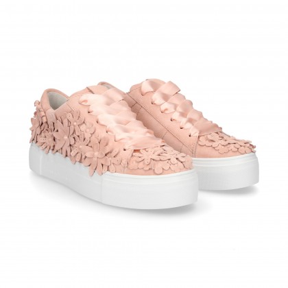 SPORTY KNOTTED FLOWERS SUEDE PINK