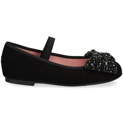 BAILARINA MERCEDES PEDRERIA ANTE NEGRO BLACK