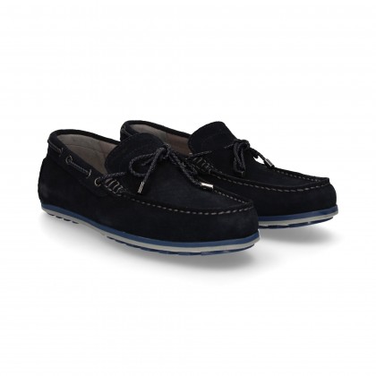 SUEDE SUEDE MOCCASIN BOW BLUE