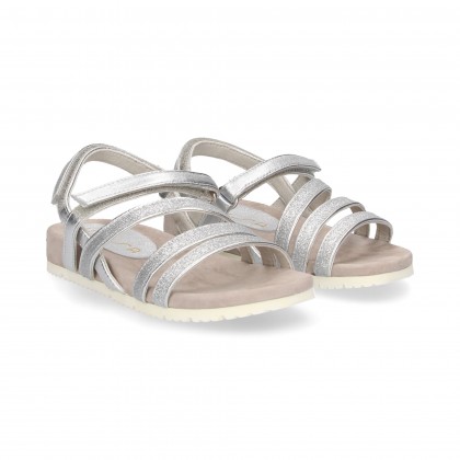 SANDAL STRAPS STRAPS TIED GLITTER SILVER