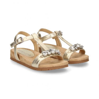 SANDALIA BEBE PIEDRAS METALIZADO PLATIN