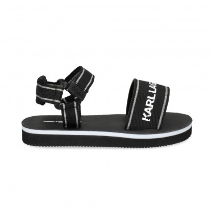 SANDALIA LOGO VELCRO 09B NEGRO
