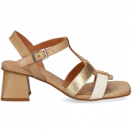 SANDALIA BEBE COMBI PIEL BEIGE POLAR/DAINO/EGE