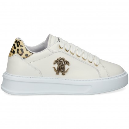 DEPORTIVO TALON LEOPARDO PIEL BLANCO