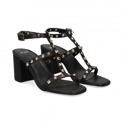 SANDALIA BEBE GILDA TACHAS PIEL NEGRO