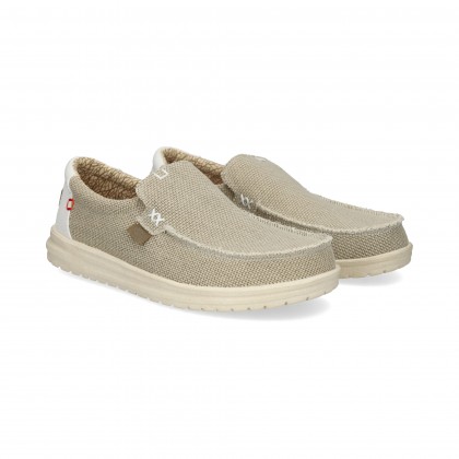 MOCASIN TALON BLANCO TEXTIL BEIGE