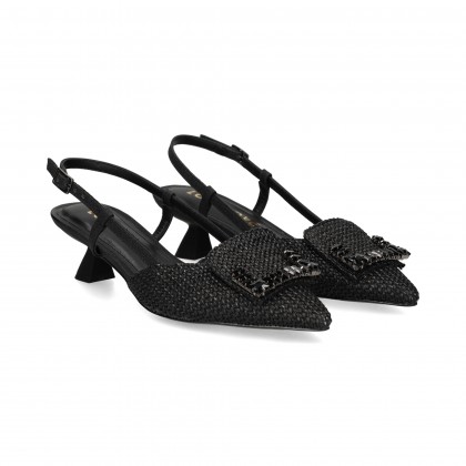 SIN TALON APLIQUE RAFIA NEGRO