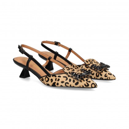SIN TALON APLIQUE PONY LEOPARDO