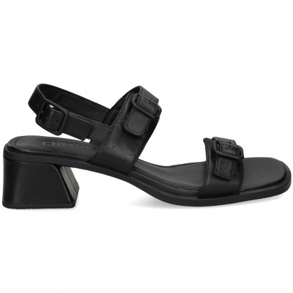 SANDALIA 3 HEBILLAS PIEL 001 NEGRO