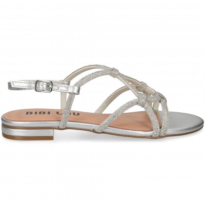 SANDALIA STRASS ENTRELAZADA PLATA SILBER