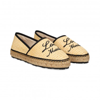 ALPARGATA RAFIA NEGRO+BEIGE