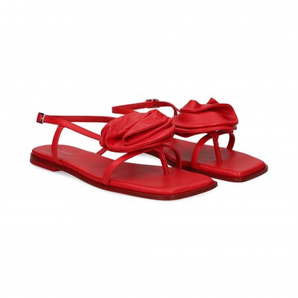 ESCLAVA FLOR PIEL ROJO