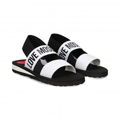 SANDALIA ELASTICA NEGRO+BLANCO