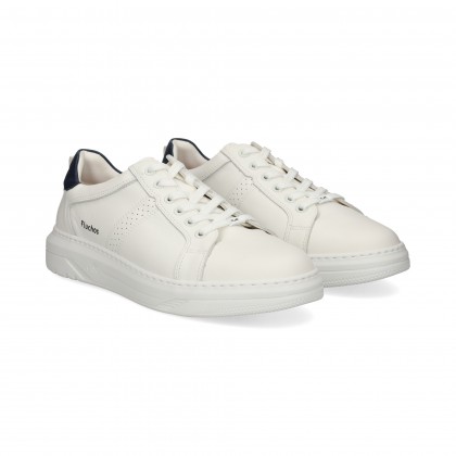 TALON AZUL DEPORTIVO PIEL BLANCO