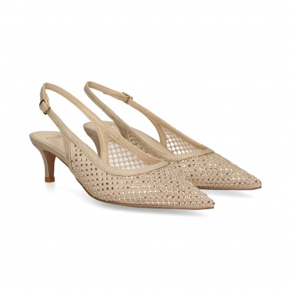 SIN TALON MALLA+STRASS ORO