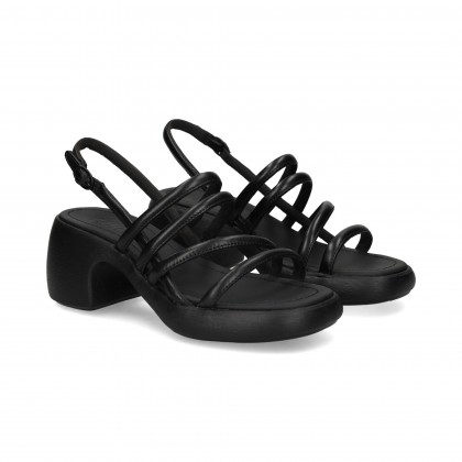 SANDALIA TIRAS ACOLCHADAS PIEL NEGRO