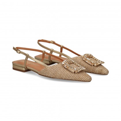 SIN TALON APLIQUE RAFIA CAMEL