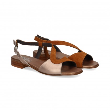 ONDA METAL BRANDY/BRONCE SANDALIA ANTE CUERO
