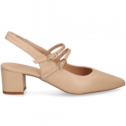 SIN TALON 2 HEBILLAS PIEL BEIGE SKIN