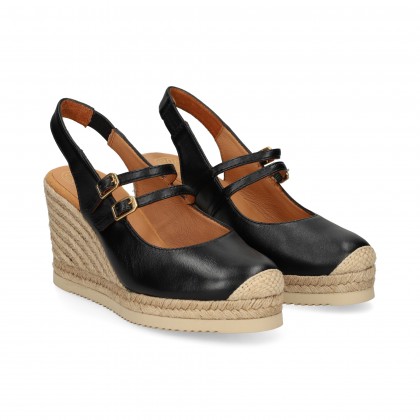 SIN TALON 2 HEBILLAS PIEL NEGRO