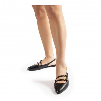 SIN TALON 2 HEBILLAS PIEL NEGRO SCHWARZ