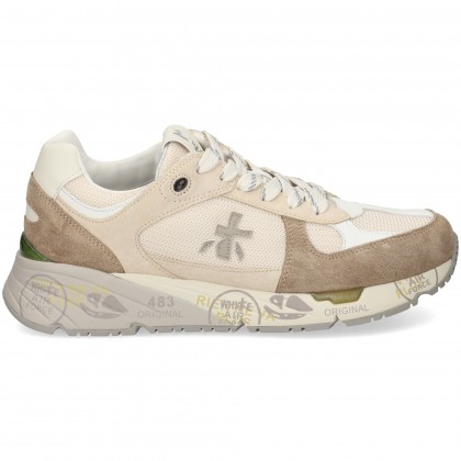 DEPORTIVO ANTE BEIGE MALLA BLANCO 7241